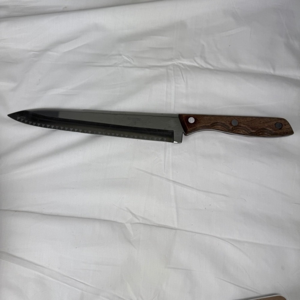 Viking 440-A Super Stainless Steel Carving Knife Wood Handle 13.75 Inch Silver
